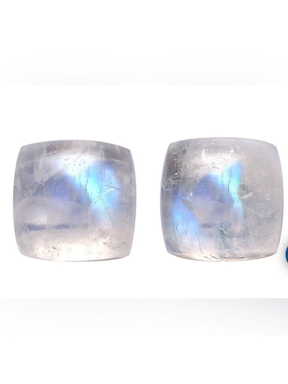NWT Genuine Rainbow Moonstone Pair – 5x5mm Cushion Cut • 1.28ctw • Sealed Box